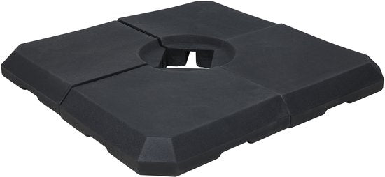 AXI Parasolvoet 4-delig Vulbaar – Zwart – 99 x 99 x 10 cm - Voor Zweefparasols tot 2,5 x 2,5 m of diameter 3 m – Met Handvat – Kunststof