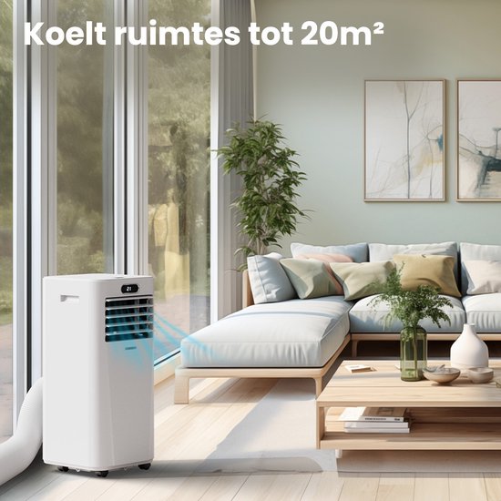 Auronic Mobiele Airco - 7.000 BTU - 3-in-1 - Airconditioning met 2 Raamafdichtingskits - Ventilator - Ontvochtiger - tot 20 m² koelen