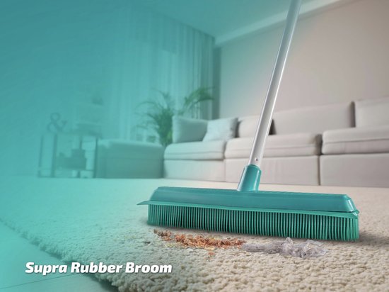 Leifheit Classic Suprabezem - rubberen bezem met telescoopsteel - 80-140 cm steellengte - 35 cm veegbreedte