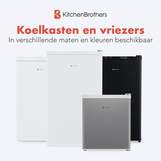 KitchenBrothers Koelkast - 88L Koelvak - 14L Vriesvak - IJskast - Koelvriescombinatie - Frigo - Vrijstaand - Wit