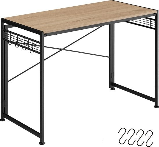 tectake® - Bureau Paterson inklapbaar 102x51x77cm - lichtbruin - 404661