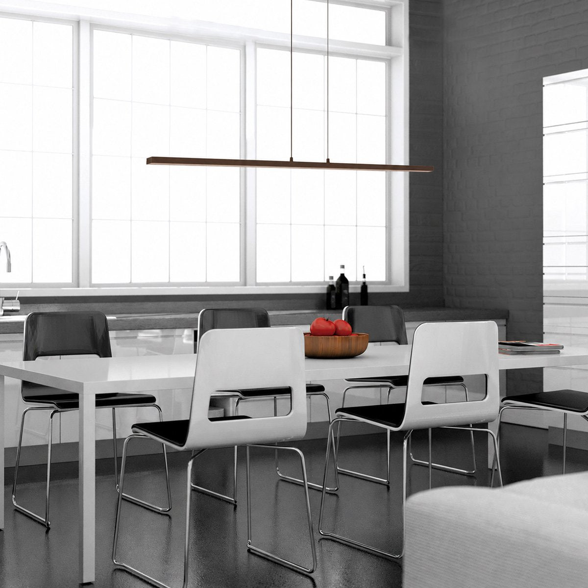 Hanglamp Bande 3995CA cacao - trendy metalen hanglamp 150cm breed met hoogte instelbaar systeem en geïntegreerde LED van Steinhauer