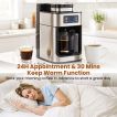 Northix Koffiezetapparaat met Bonenmaler - 8 Kopjes - 1 L - Timer - Zwart/Zilver