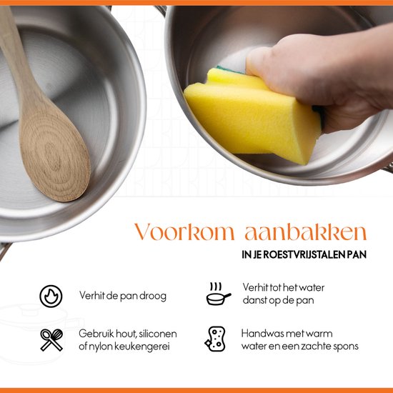 ELLE Gourmet Classique RVS Wokpan met Deksel - Ø 28 cm - PFAS vrij - Inductie