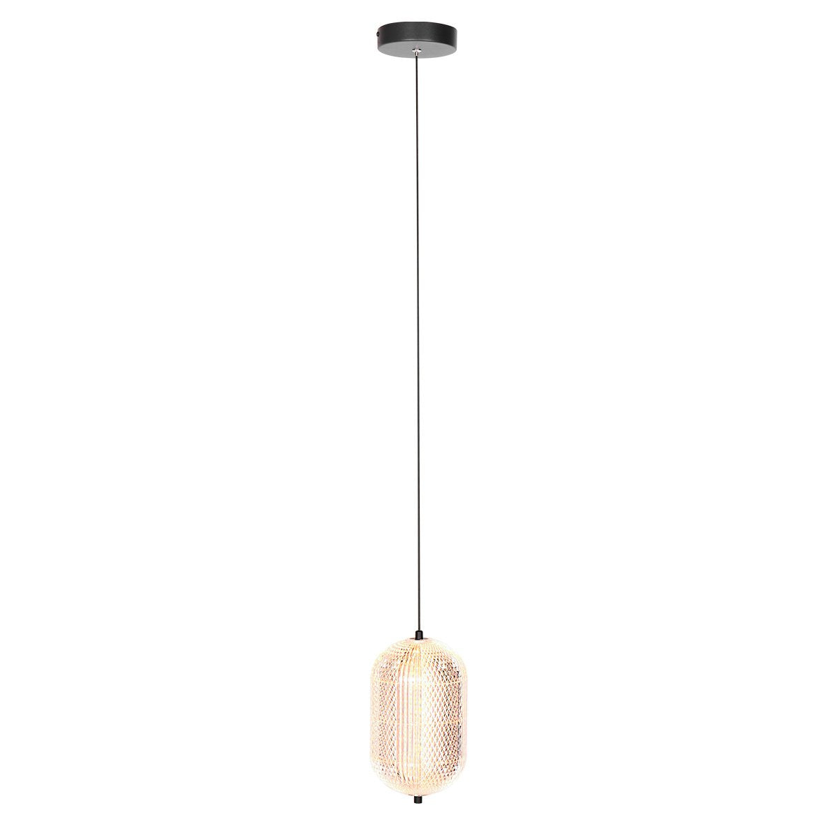 Hanglamp Geripu Ø15cm amberkleurig - hoogtes instelbaar - kunststof & metaal - Mexlite