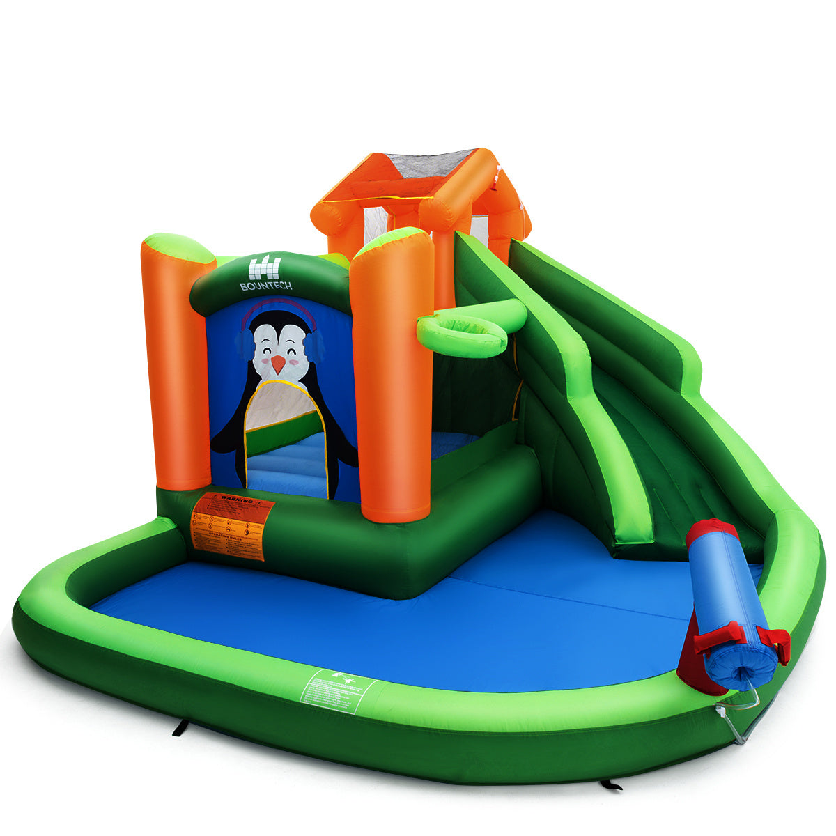 Coast Springkussen Waterpark Pinguïn – 370 x 300 x 190 cm – Met Glijbaan, Zwembad en Waterkanon