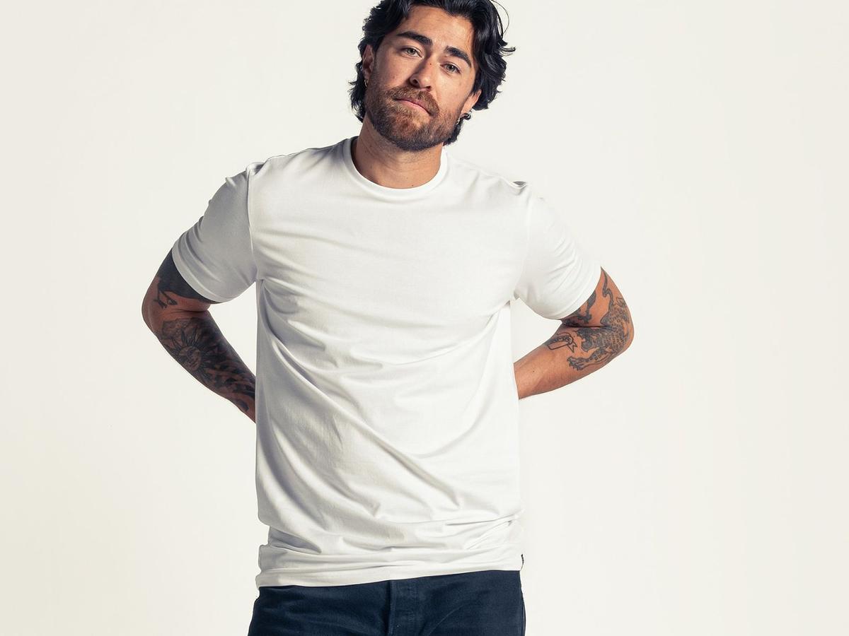 LebasQ Fit T-Shirt - Long of Regular Fit - maat XXL - White Davis V Neck