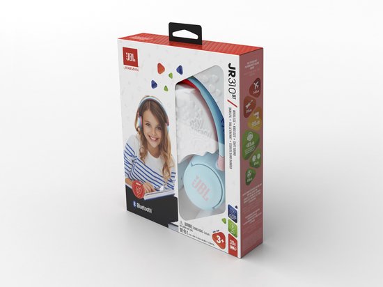 JBL JR310BT Kids - Draadloze on-ear koptelefoon - Blauw/Roze