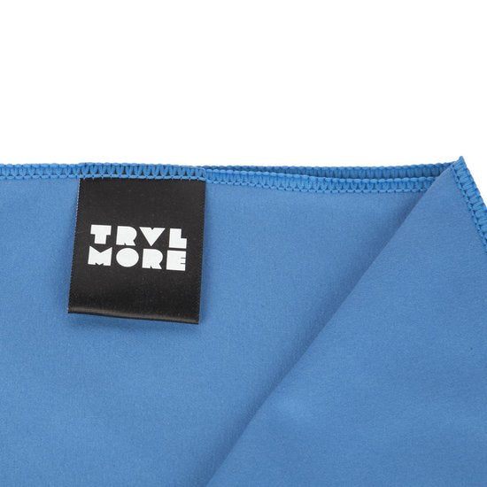 TRVLMORE Microvezel Reishanddoek Set - 2 Stuks - Klein (40 x 80 cm) & Groot (76 x 150 cm) - Microvezel - Blauw