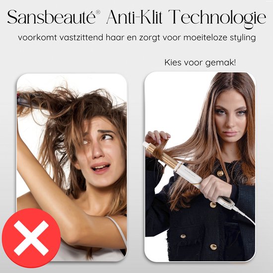 Sansbeauté® 7-in-1 Airstyler - Multistyler - Fohnborstel Kort Haar - Haarstyler - Haardroger - Föhnborstel - Warmteborstel - Krulborstel - Krultang - Stijlborstel - Coldshot - Roterende Kabel
