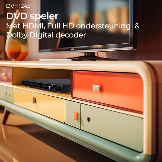 Denver DVD-speler met HDMI - Ondersteunt FULL HD - CD-speler - Dolby Digital-decoder - USB / Scart - DVH1245 - Zwart