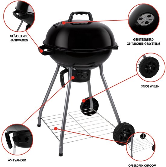 alpina Barbecue - Kogelbarbecue - BBQ - met Deksel - Ø 45 cm - Houtskool