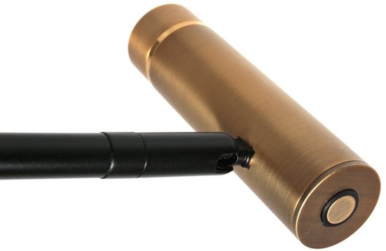 Vloerlamp Lumo 4607BR - moderne zwarte leeslamp met bronzen accent, verstelbaar en dimbaar, Mexlite