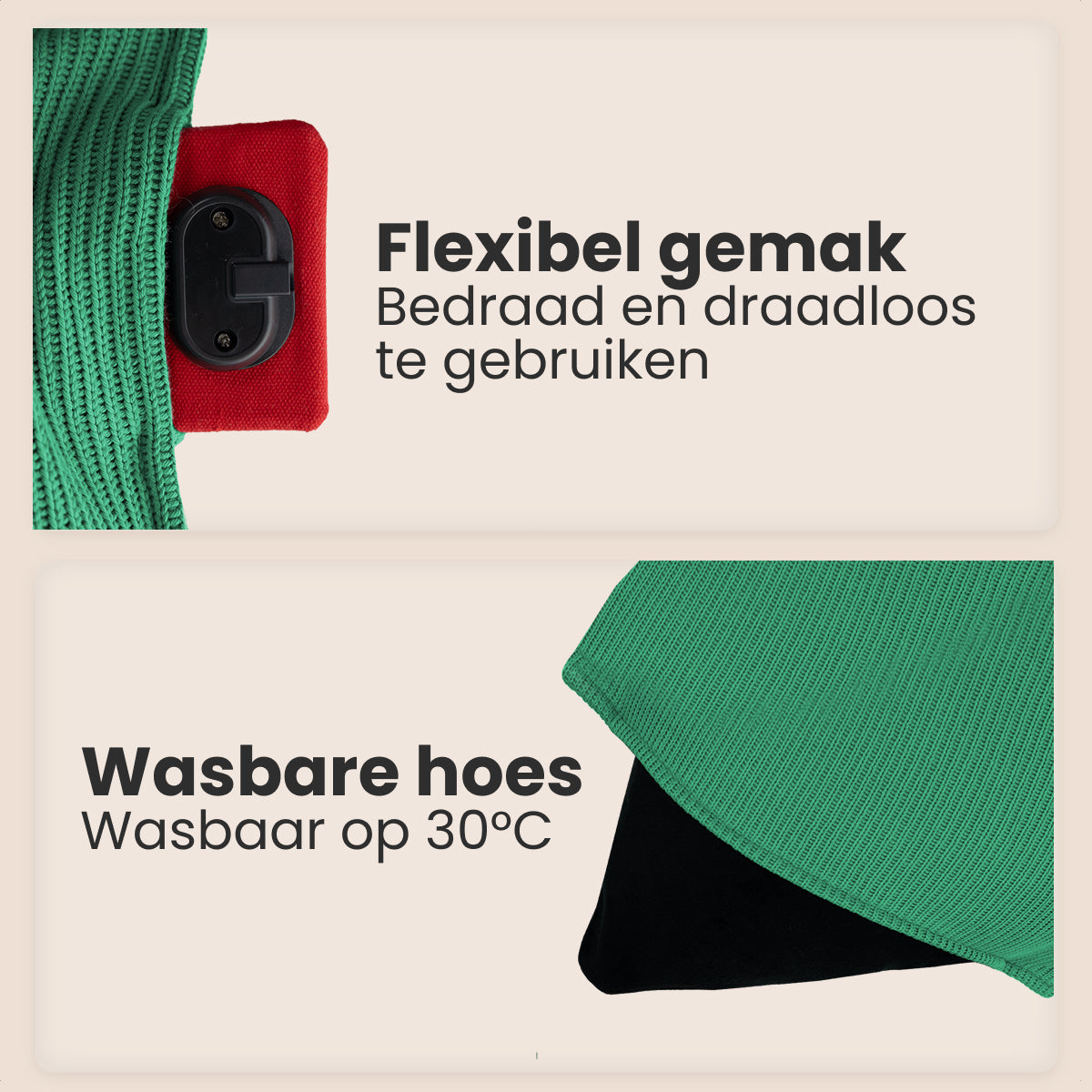 Auronic - Warmtekussen Knit - 45 x 45 cm - Pastelgroen