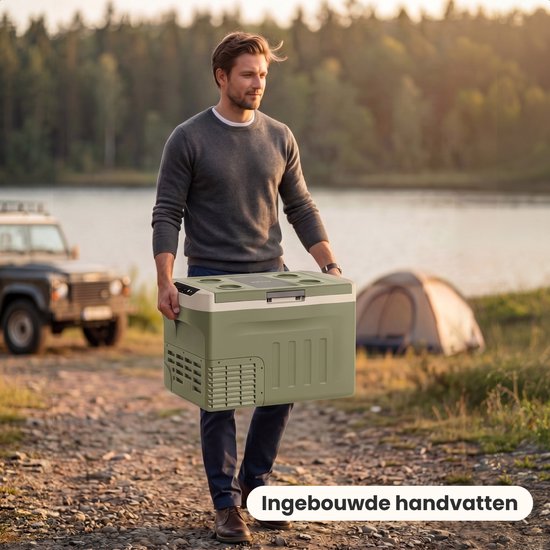 Auronic Elektrische Koelbox - Compressor - 30L - 12V en 240 volt - Camping Koelkast - Frigobox Auto - Groen