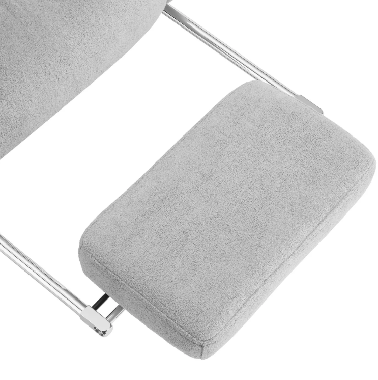 tectake Bureaustoel Jillien met Voetsteun – Ergonomisch – Velours – Grijs