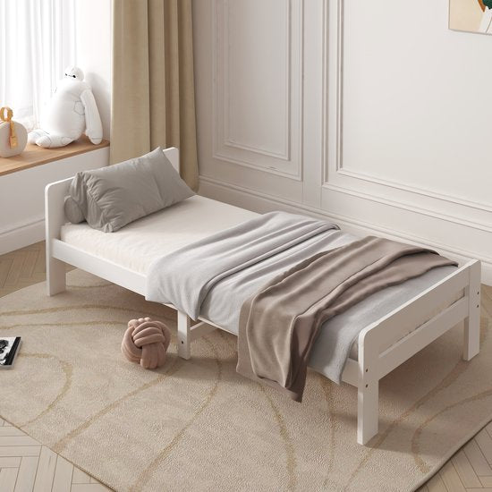 Sunny Olla Kinderbed – 200 x 90 – 205,5 x 98 x 61 cm – Peuterbed Meisjes en Jongens – FSC 100% Hout – Met Lattenbodem –Exclusief Matras – Wit