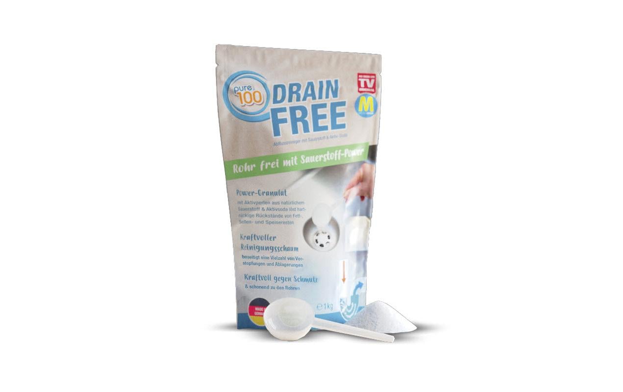 Pure100 Drainfree Ontstopper - 1 kg Granulaat - 22x14x5 cm - Krachtige Afvoerreiniger