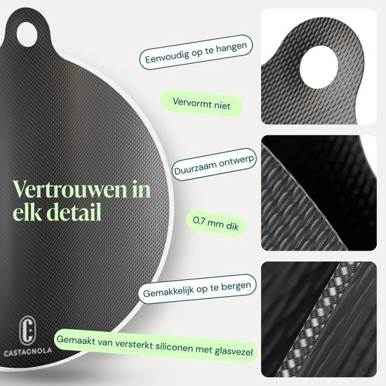 Castagnola Inductie Beschermer - Panbeschermer Hittebestendig tot 280ºC - Afdekplaat voor Kookplaat & Inductieplaat - Antislip Pannen Onderzetter Mat - Set van 4: 1x18cm, 2x22cm en 1x24cm
