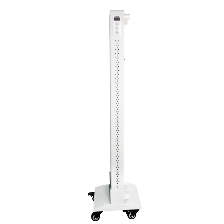 ATP Optimum vloerstandaard met wieltjes voor roodlichttherapie – mobiel en stabiel – wit – 60 × 60 × 180 cm
