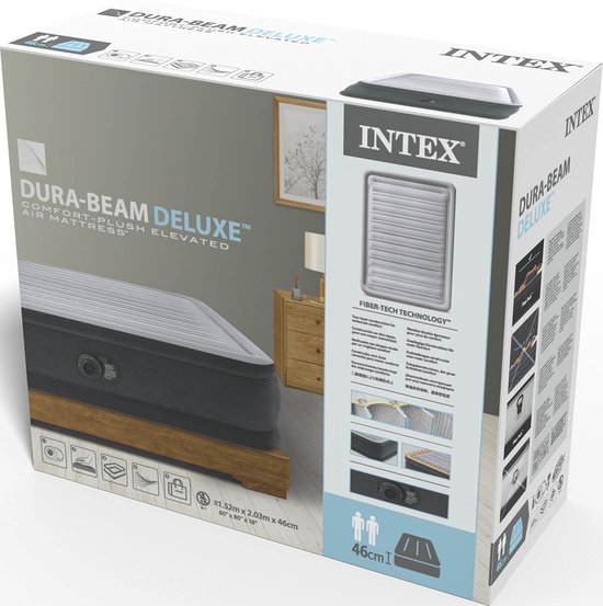 Intex Queen Comfort-Plush Luchtbed met ingebouwde pomp - 203x152x46 cm