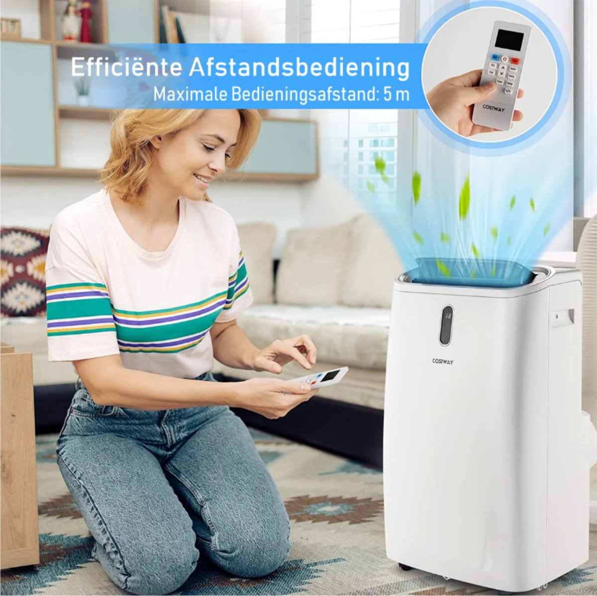 Coast Draagbare Airconditioner (5-in-1) - 14.000 BTU, 40 m² Bereik & Laag Geluidsniveau - 44,5 x 39 x 77 cm - ABS - Wit