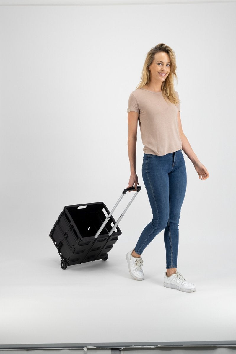 O'DADDY® Boodschappentrolley met wielen -  XL - 50L met 2 wielen - inklapbaar - Zwart