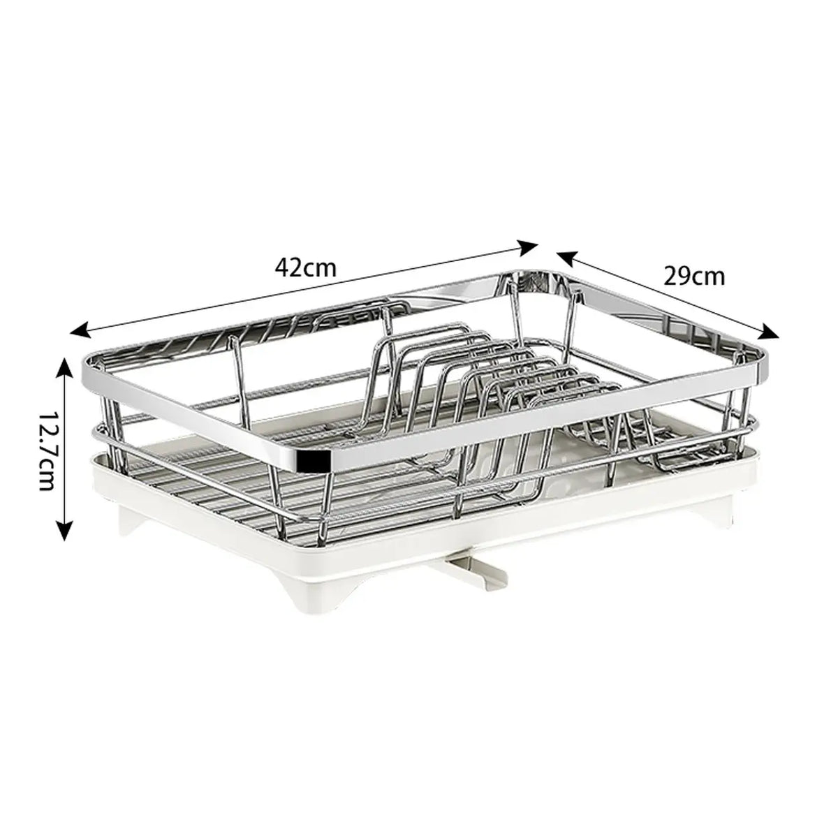 Maxcook Afdruiprek met Lekbak - RVS - 42 x 29 x 12,7 cm