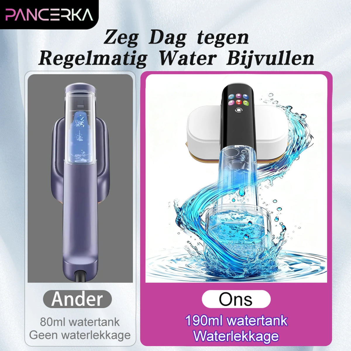 Pancerka 2-in-1 Kledingstomer en Strijkijzer - Klaar in 18 Seconden - 5 Standen met Digitaal Display - Zwart/Wit