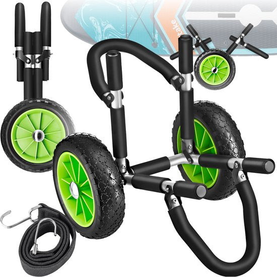 tectake® Opvouwbare Transportkar voor Surfplank - Ruimte voor 1 Board - Trolley voor Opblaasbaar SUP Board - Karretje voor Opblaasbare Kano of Kajak - Buggy voor Stand-up Paddle of Surfboard