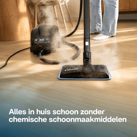 Techweise TS3 - Stoomreiniger - Reinigingsmachine - 2600W 4,2 Bar Stoomdruk - Natte & Droge Stoom - Voor vloer, badkamer, auto en meer - 5m Kabel - Binnen 1 minuut opgewarmd