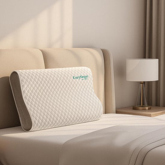 CozySense® Hoofdkussen - Orthopedisch Pillow - Ergonomisch Kussen - Traagschuim Tegen Nekklachten - Incl. Kussensloop & Draagtas - Medium Hardheid