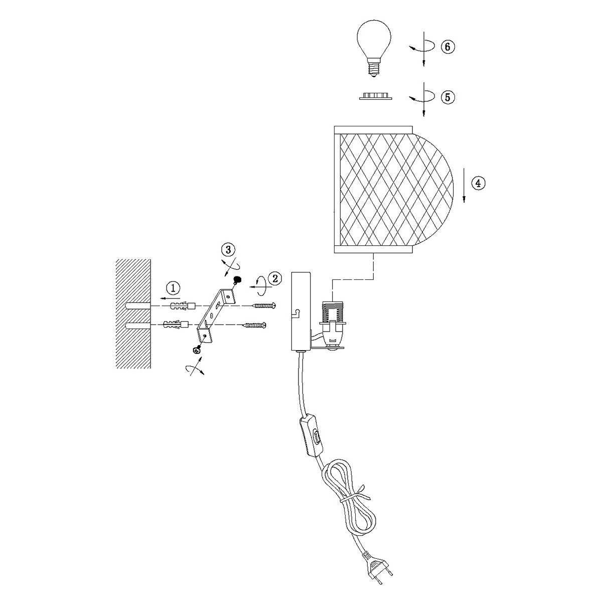 Anne Lighting - wandlamp - MAZE - naturel - bamboe - bedlampje - E27 - 4400BE