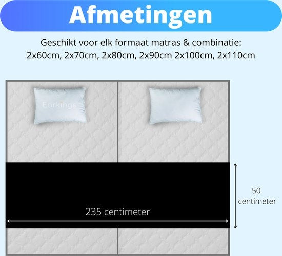 Matraswig Bedbinder Liefdesbrug - Matraswiggen werkt naad weg tussen twee bedden - Matras Binder Lovebridge - Bedbinders EarKings