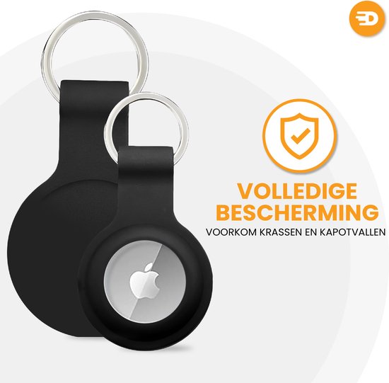 Drivv. AirTag Sleutelhanger - 2 stuks - AirTag Houder - Stevig Siliconen - Zwart