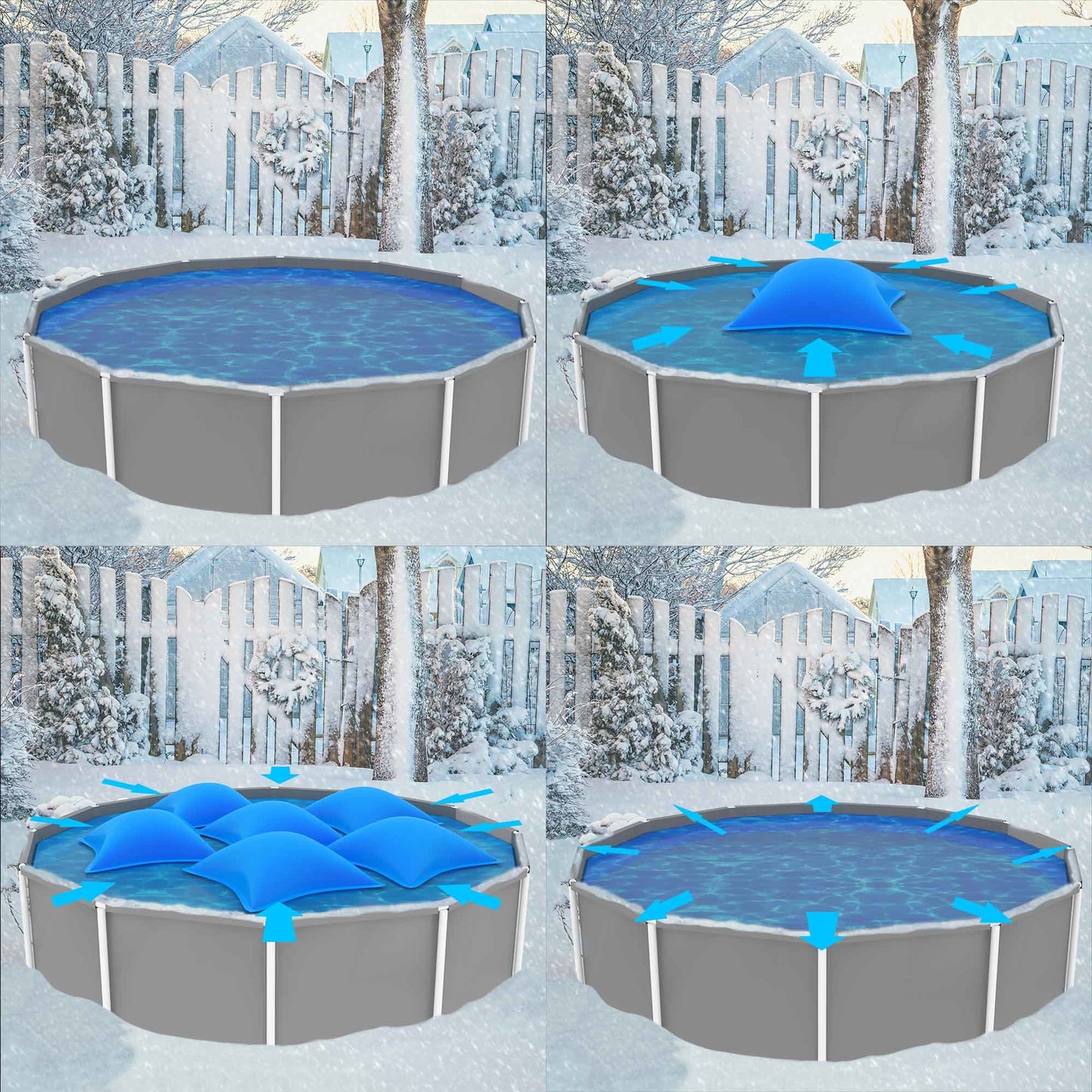 Monzana Zwembadkussen XL 4 stuks - Chloorbestendig PVC – Blauw