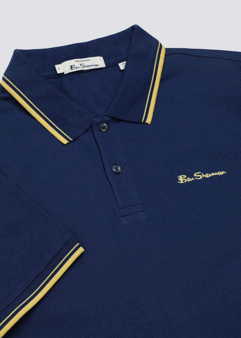 Signature Poloshirt Ben Sherman – Heren – Casual & Stijlvol – Donkerblauw Denim – Maat S