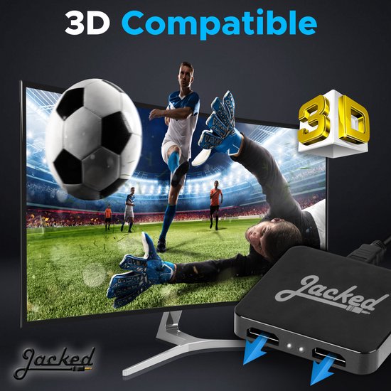 Jacked HDMI Adapter - HDMI Splitter - 1 In 2 - 4K – HDMI extender