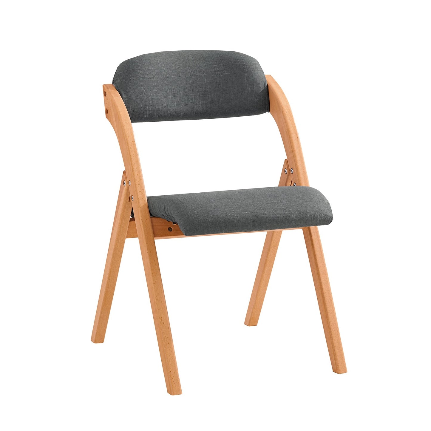 SoBuy Houten Klapstoel met Gestoffeerde Zitting - 47x57x79 cm - Beukenhout