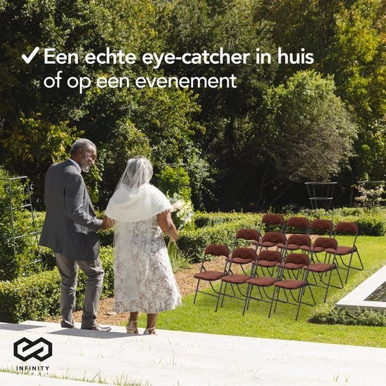 Infinity Goods Klapstoel - Vouwstoel - Fluweel - Eettafelstoel - Opklapbare Stoel - 43 x 47 x 80 CM - Stoel - Bruin