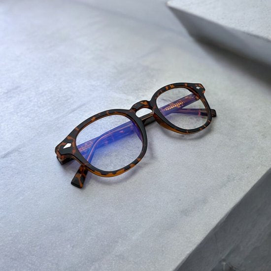 Blauw Licht Filter Bril Zonder Sterkte ORANJE BRUIN tijger frame | Dames | Blue Light Glasses | Compter Bril