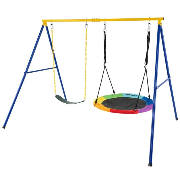 Coast Dubbele Kinderschommel met Frame – 2 Schommels Belastbaar Tot 300 kg