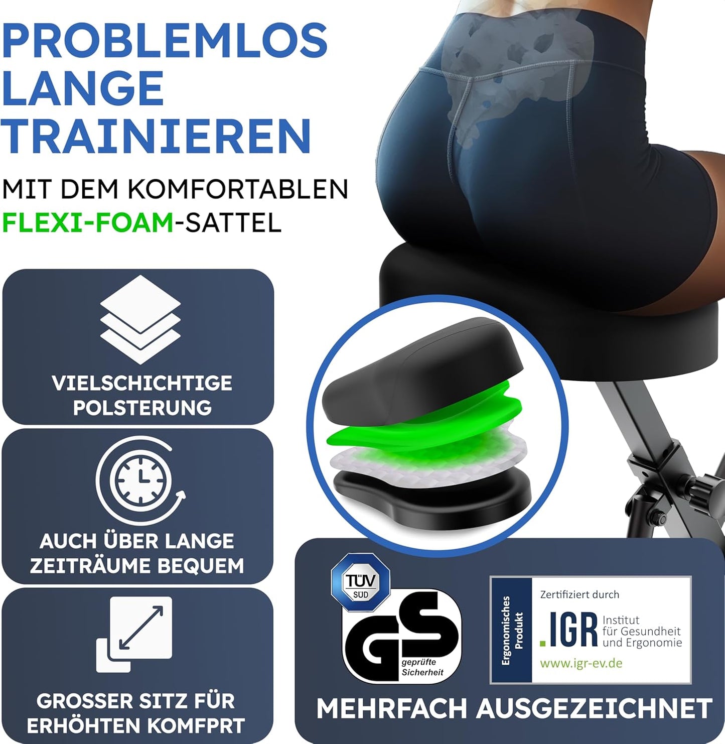 Heldenwerk Hometrainer - Inklapbaar - tot 150KG belastbaar - Zwart