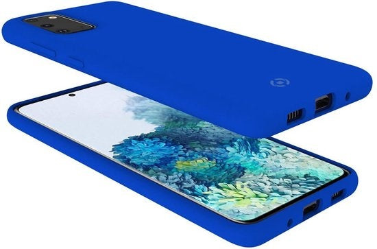 Celly Feeling Samsung S20 hoes- Siliconen buitenkant met antikras binnenkant - Blauw
