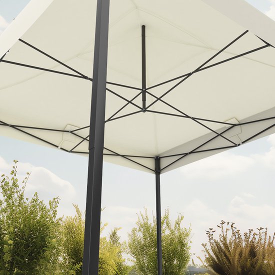 LifeGoods Partytent - Paviljoen - Easy Up - Opvouwbaar - Met Zijwanden - Waterdicht - Met Draagtas - 292 x 292 cm – Beige
