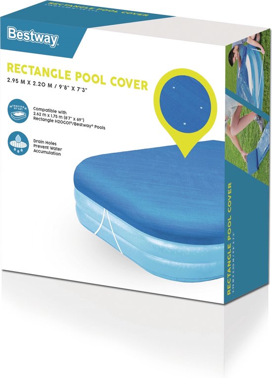 Bestway Afdekzeil Zwembad – Rechthoek 262 x 175 cm – Geschikt voor Opzetzwembad