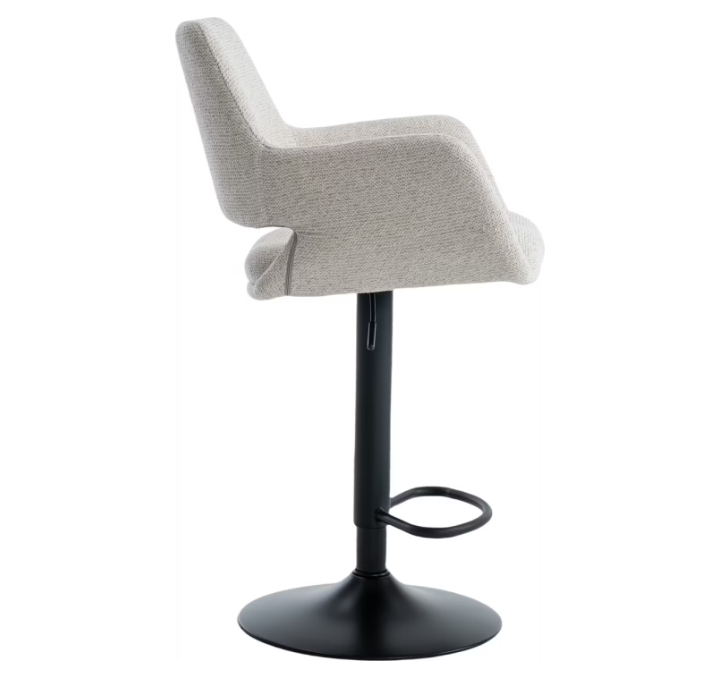 Criks Design Monza Barkruk - Verstelbaar 93-115 cm - 360° Draaibaar - Met Voetensteun - Beige