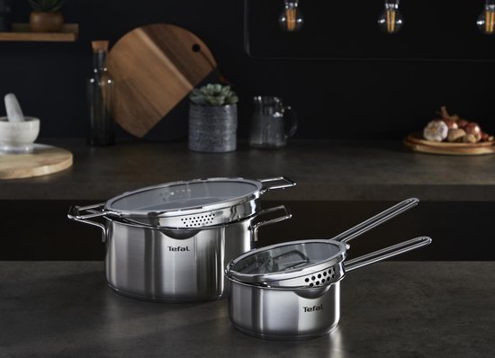 Tefal Nordica - Pannenset - 3-delig - Inductie - RVS - Geschikt voor alle warmtebronnen