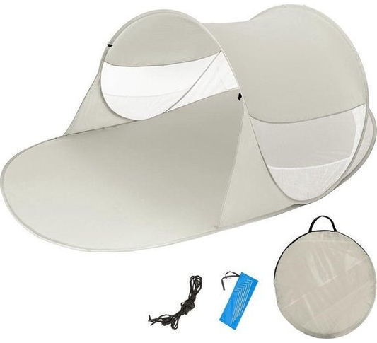 Pop up strand tent 245 cm x 145 cm x 95cm lichtgrijs 401677