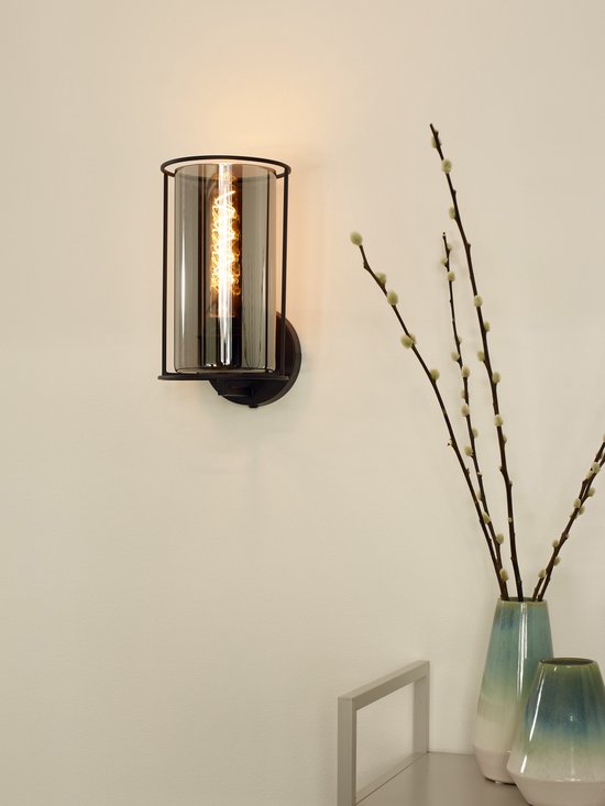 Lucide DOUNIA Wandlamp - Ø 15 cm - E27 - Zwart